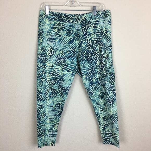 Soft Surroundings Green Print Pull On Pants Petite Large - Picture 2 of 8